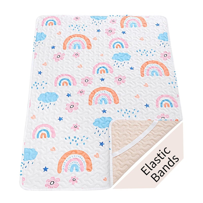 MatLeya Quilted Pack n Play Sheet Fitted, Breathable Thick Pad for Pack and Play Mattress, Pack and Play Mattress Sheet fits Graco, Portable Mini Cribs, Play Yards, Padded Playpen Protector Cover - Image 1